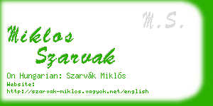 miklos szarvak business card